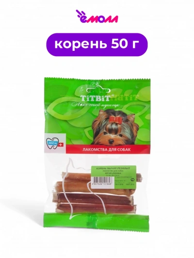 Titbit лакомство для собак корень бычий резаный 50 г