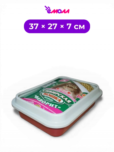 СИБИРСКАЯ КОШКА набор туалетный лоток с высокими бортиками совок и древесный наполнитель Фаворит Лесной 5 л 37 × 27 × 7 см