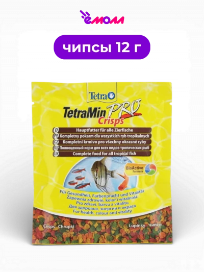 Tetra основной корм чипсы для рыб улучшенная формула Min PRO Crisps 12 г