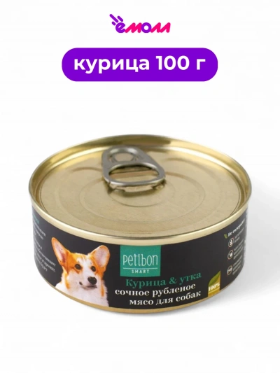 Petibon рубленое мясо для собак с курицей и уткой Smart 100 г