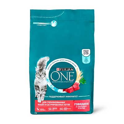 Purina ONE для стерилизованных кошек с говядиной и пшеницей 3 кг