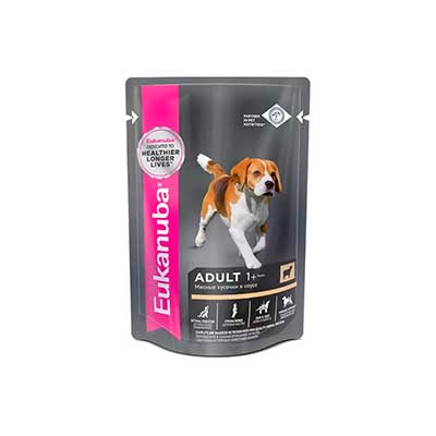 Eukanuba паучи корм для собак с ягненком в соусе Adult All Breed 100 г