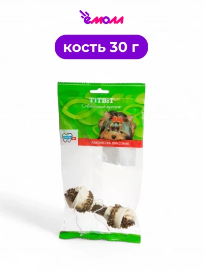 Titbit кость узловая с говяжьим рубцом номер 3 30 г