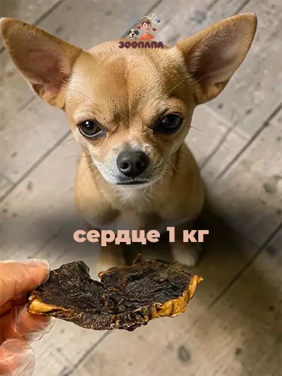 Зоопапа лакомство для собак всех пород сушеное говяжье сердце слайсы 1 кг