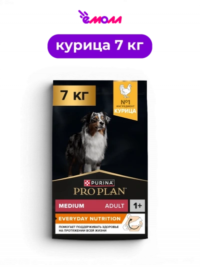 PRO PLAN сухой полнорационный корм для взрослых собак средних пород с высоким содержанием курицы Everyday Nutrition 7 кг