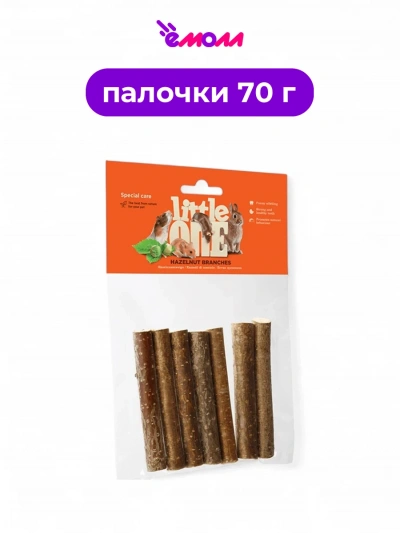 Little One лакомство для грызунов и кроликов ветви орешника 70 г 7 шт