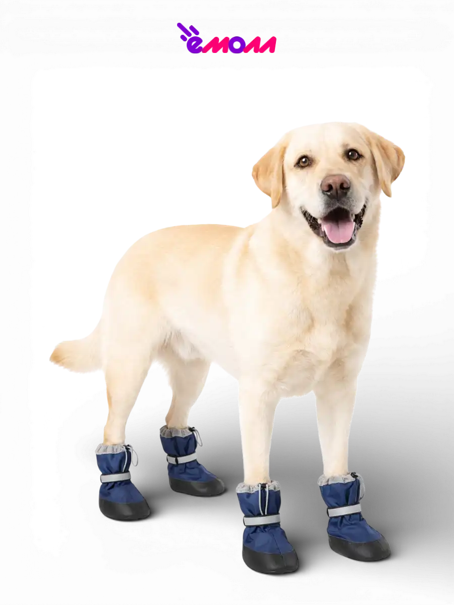 Дарэленд ботинки для собак и кошек утеплённые XXL с меховой подкладкой темно черные 2 шт