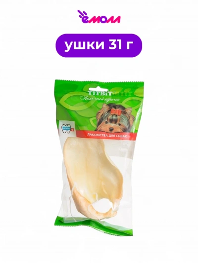 Titbit лакомство для собак ухо говяжье 1 шт 31 г