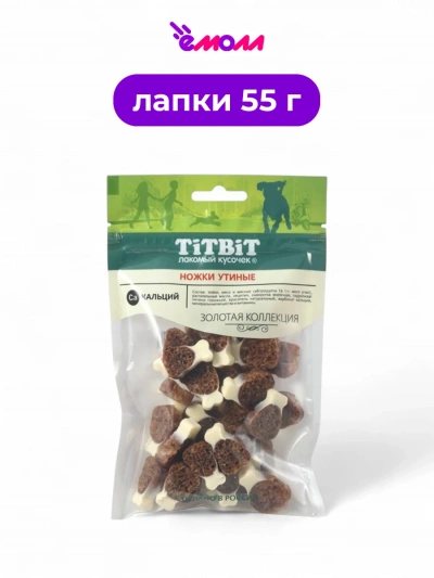 Titbit лакомство для собак Золотая коллекция ножки утиные 55 г
