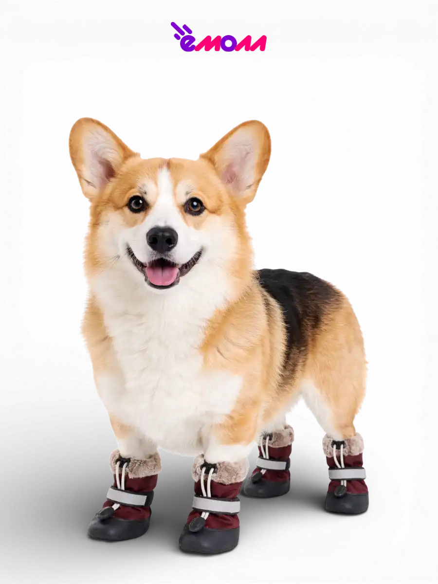 Дарэленд ботинки для собак и кошек утеплённые XL с меховой подкладкой бордовые 2 шт