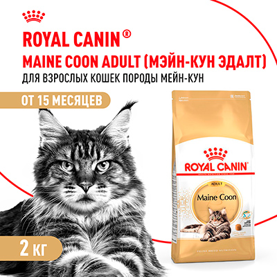 Royal Canin корм сухой сбалансированный для взрослых кошек породы Мэйн Кун Maine Coon Adult 2 кг