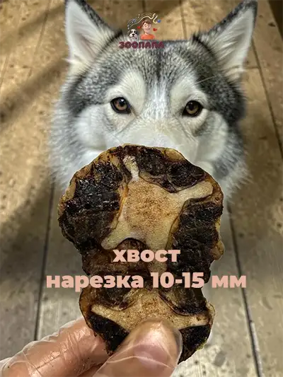 Зоопапа лакомство для собак всех пород сушеный говяжий хвост медальоны толщина 10-15 мм 1 кг