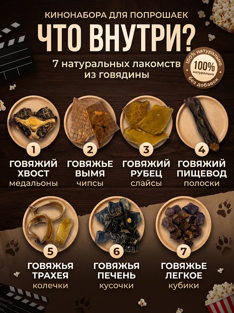 Зоопапа готовый кинонабор снеков для собак попрашаек Папина булочка 120 г