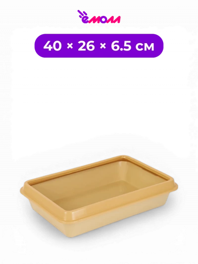 Zoo-M лоток туалет для кошек открытый с рамкой из полипропилена бежевый Пятый 40 × 26 × 6.5 см