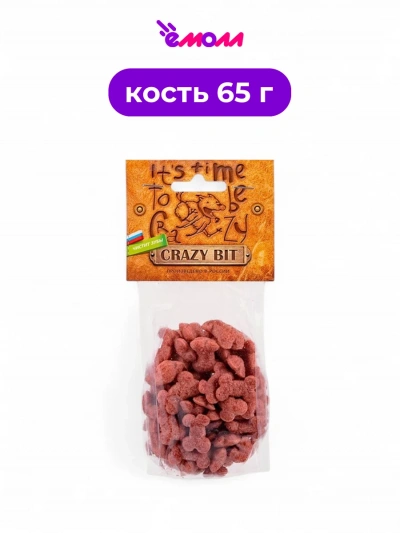 Titbit лакомство для собак хрустящие косточки с телятиной Crazy Bit 65 г