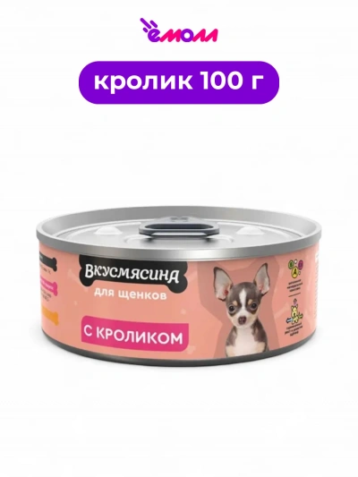 Вкусмясина корм для щенков с кроликом 100 г